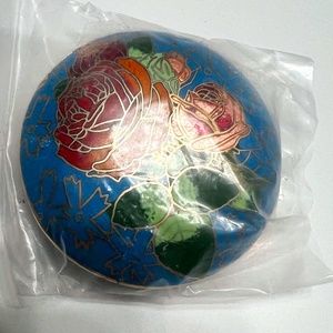 round Blue vintage cloisonné pendant